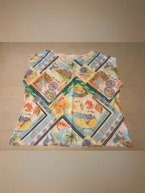 Talbots 2X tshirt beach themed